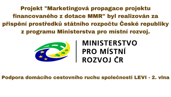 Projekt Marketingová propagace projektu financovaného z dotace MMR byl realizován za přispění prostředků státního rozpočtu České republiky z programu Ministerstva pro místní rozvoj. Podpora domácí (1).png